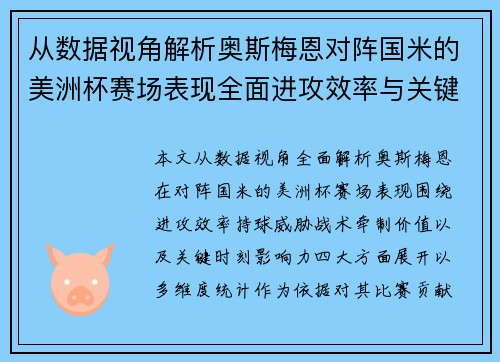 从数据视角解析奥斯梅恩对阵国米的美洲杯赛场表现全面进攻效率与关键作用